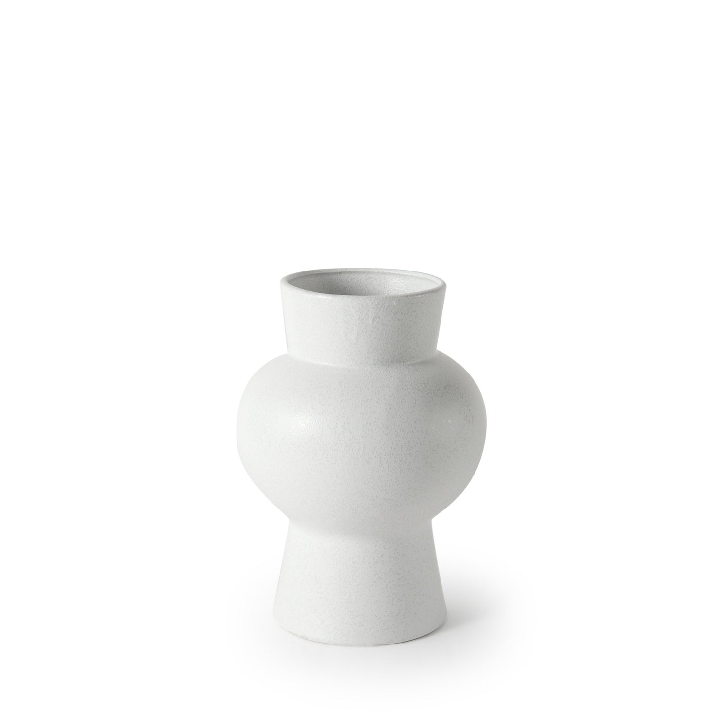 MBW - WHITE CERAMIC VASE 10.8"