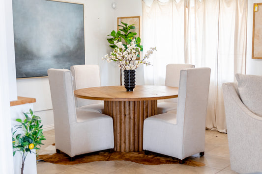 AMV - 61' Natural Oak Fluted Base Table