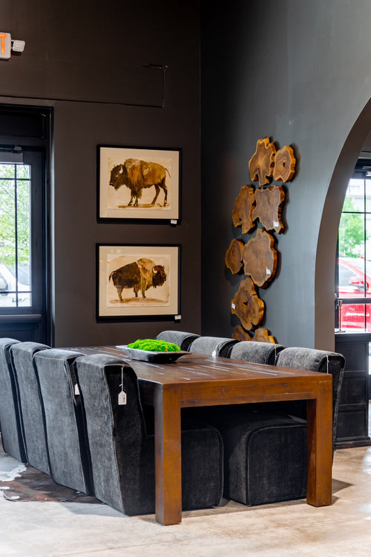 Dark Brown Pine Post Table