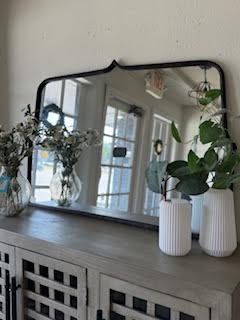 SFD 48" W Distressed Metal Framed Wall Mirror