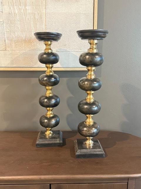 Black/Gold Candle Holder