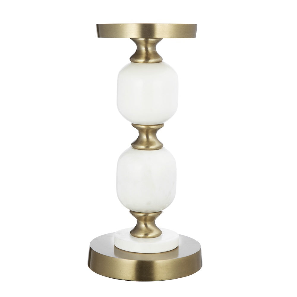 MBW - GOLD & MARBLE PILLAR HOLDER