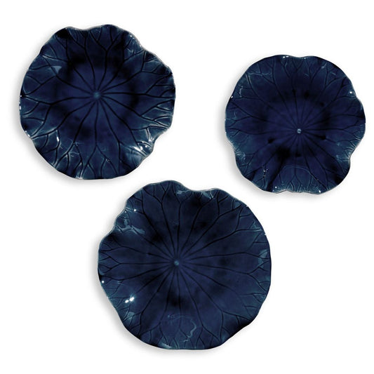 Abella Ceramic Wall Art Blue Set of 3