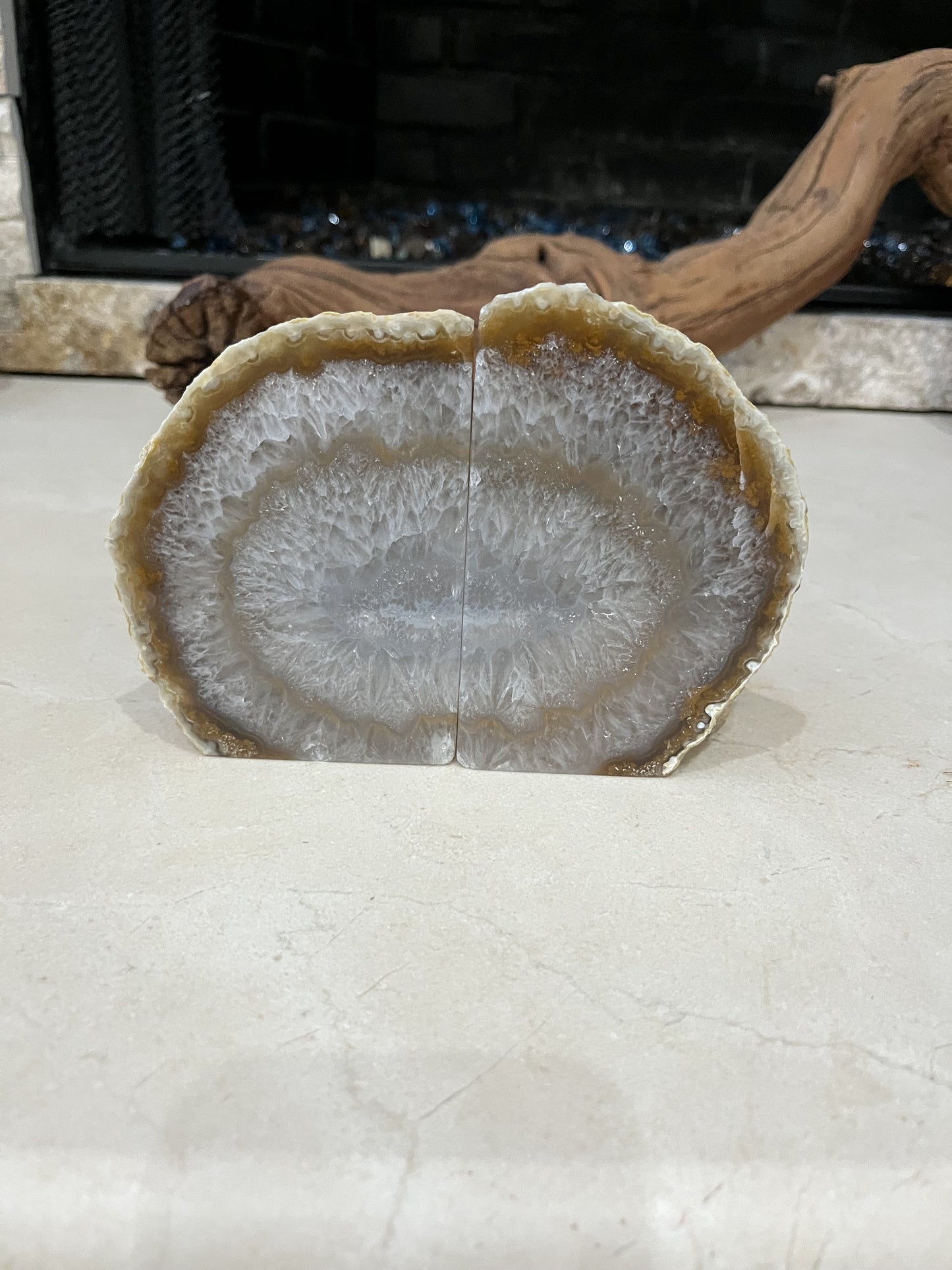 MBW - AGATE GEODE BOOKENDS 4.75"