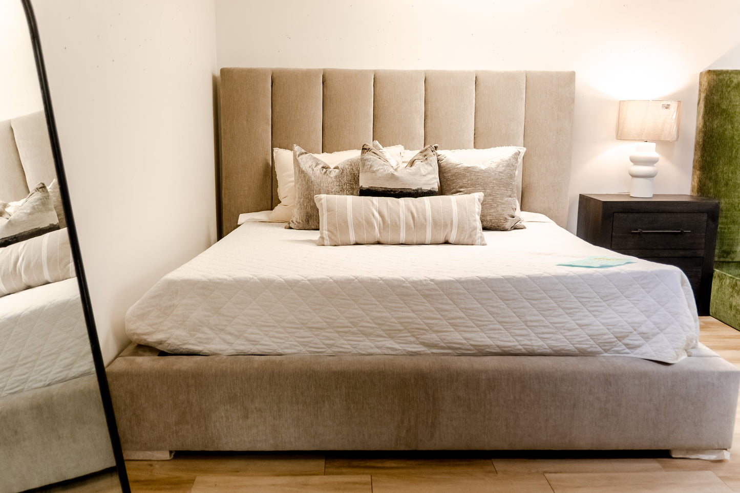 King Channeled Bed Roman Dove