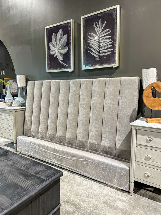 King Channelled Bed Piper Pewter