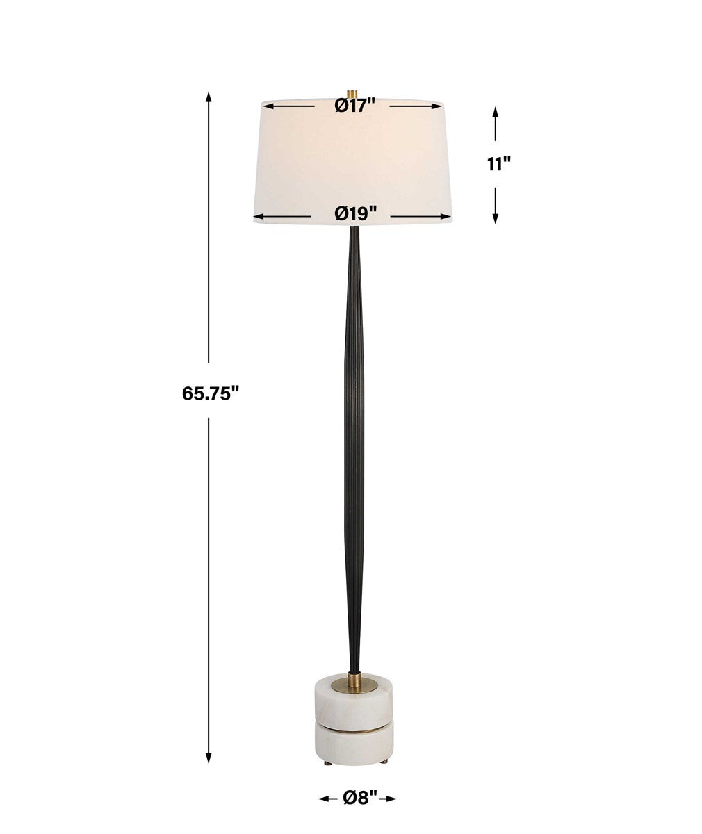 MBW - MARBLE FLOOR LAMP W/SHADE