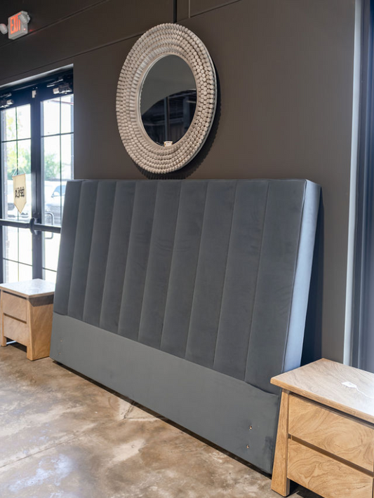 Modern Velvet Slate King Bed