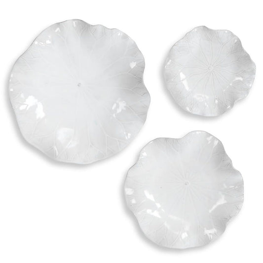 Abella Ceramic Wall Decor White Set of 3