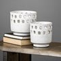 MBW - WHITE HOLLOW PATTERN VASE SMALL