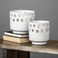 MBW - WHITE HOLLOW PATTERN VASE SMALL