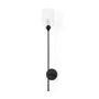 MBW - BLACK WALL SCONCE W/GLASS GLOBE 37"