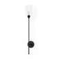 MBW - BLACK WALL SCONCE W/GLASS GLOBE 37"