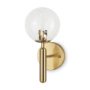 MBW - GOLD WALL SCONCE CLEAR GLASS 12.6"