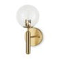 MBW - GOLD WALL SCONCE CLEAR GLASS 12.6"