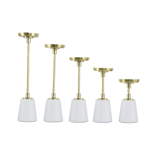 MBW -  1  WHITE MARBLE CANDLE HOLDER  14"