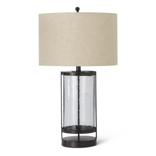 MBW - GLASS & BLACK METAL LAMP