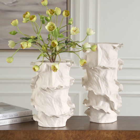 Ripple Crest Vases, Set of 2