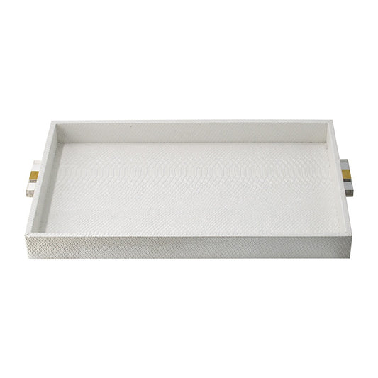 MBW - WHITE SNAKESKIN TRAY  21"