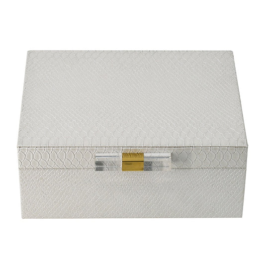 MBW - WHITE SNAKESKIN BOX  10"