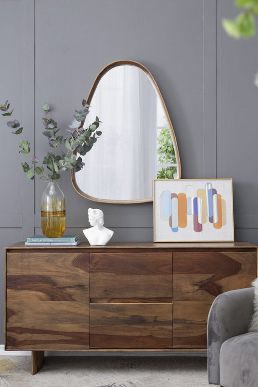MBW - TRIANGLE WOOD MIRROR 29"X2.5"X37"