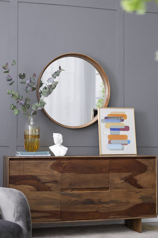 MBW - WOOD MIRROR 31.5" ROUND