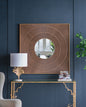 MBW -  CARVED BROWN MIRROR  39.5"SQ