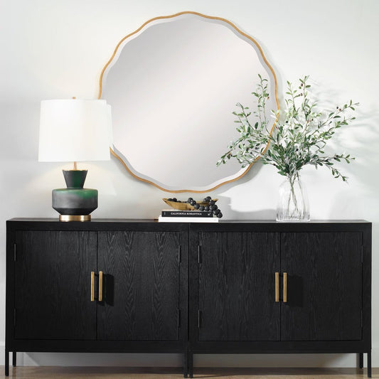 MBW -  GOLD ROUND MIRROR ANETA 42"