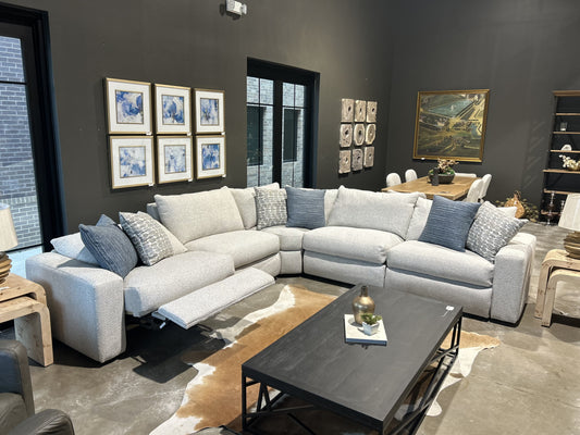 5 Piece L Motion White Oyster