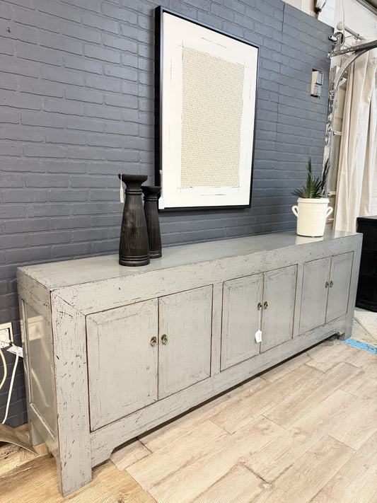 Lacquer Sideboard- Grey 6 Door, 3 Drawer