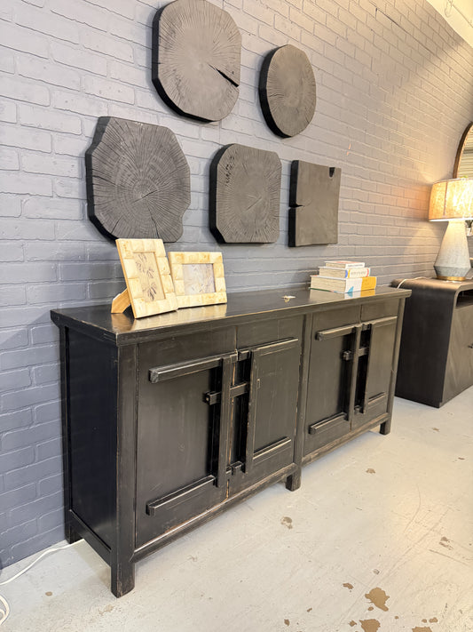 Black Distressed Sideboard 4-door