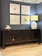 Black Distressed Sideboard- 6 Door "One of a Kind"