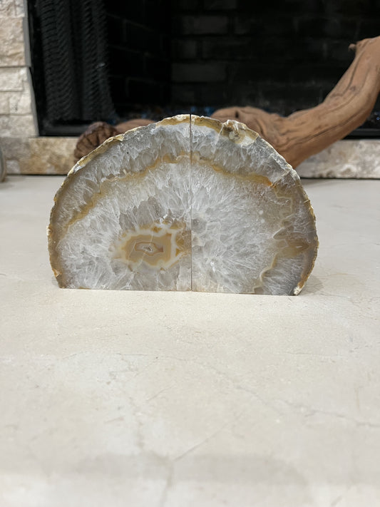 MBW  - AGATE GEODE BOOKENDS 4"