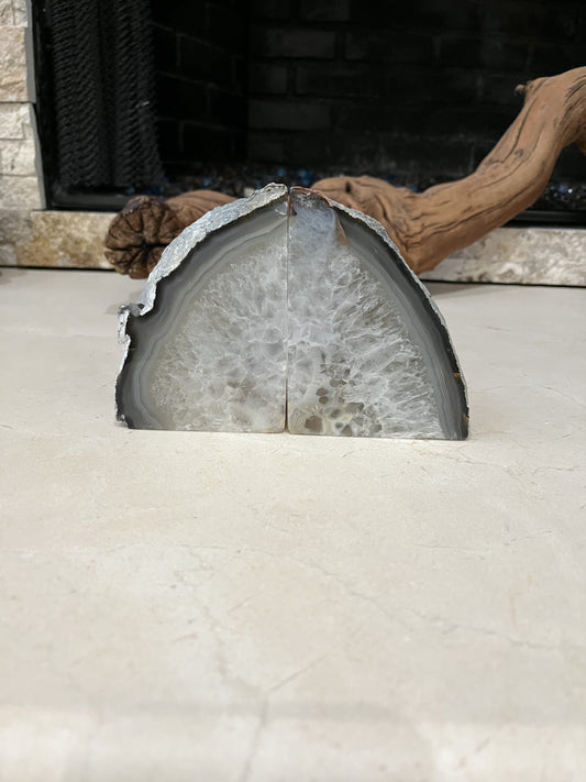 MBW - AGATE GEODE BOOKENDS 4.25"