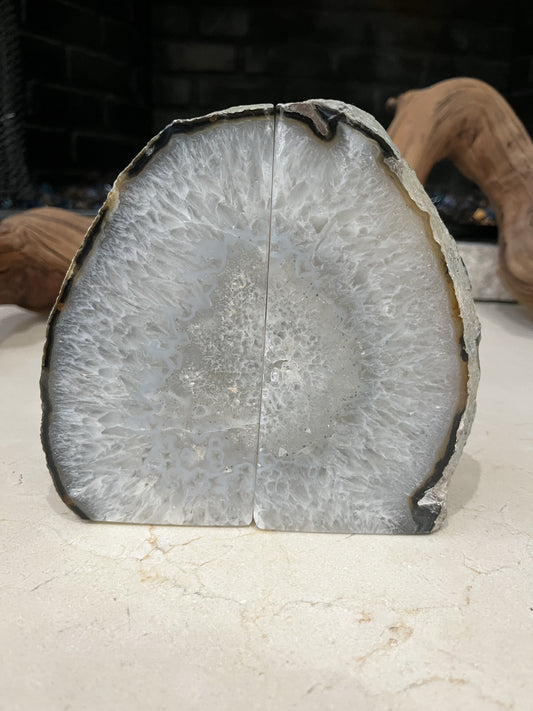MBW - AGATE GEODE BOOKENDS 6"
