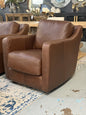 Brown Swivel Italian Leather