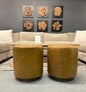 Tan Leather Pouf