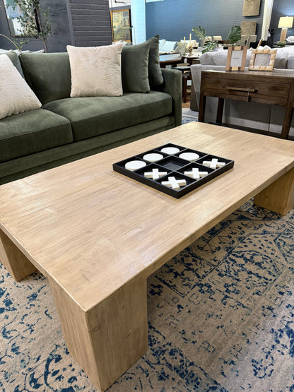67" Elm Coffee Table with Block Legs