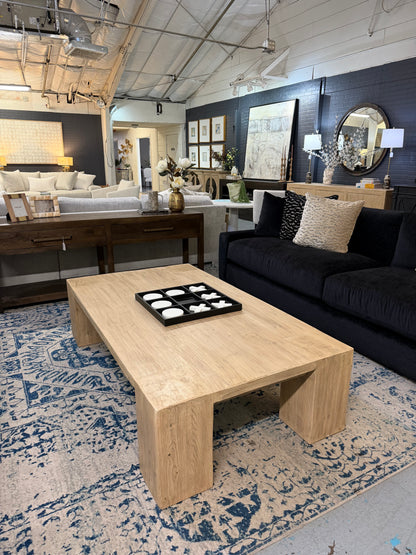 67" Elm Coffee Table with Block Legs