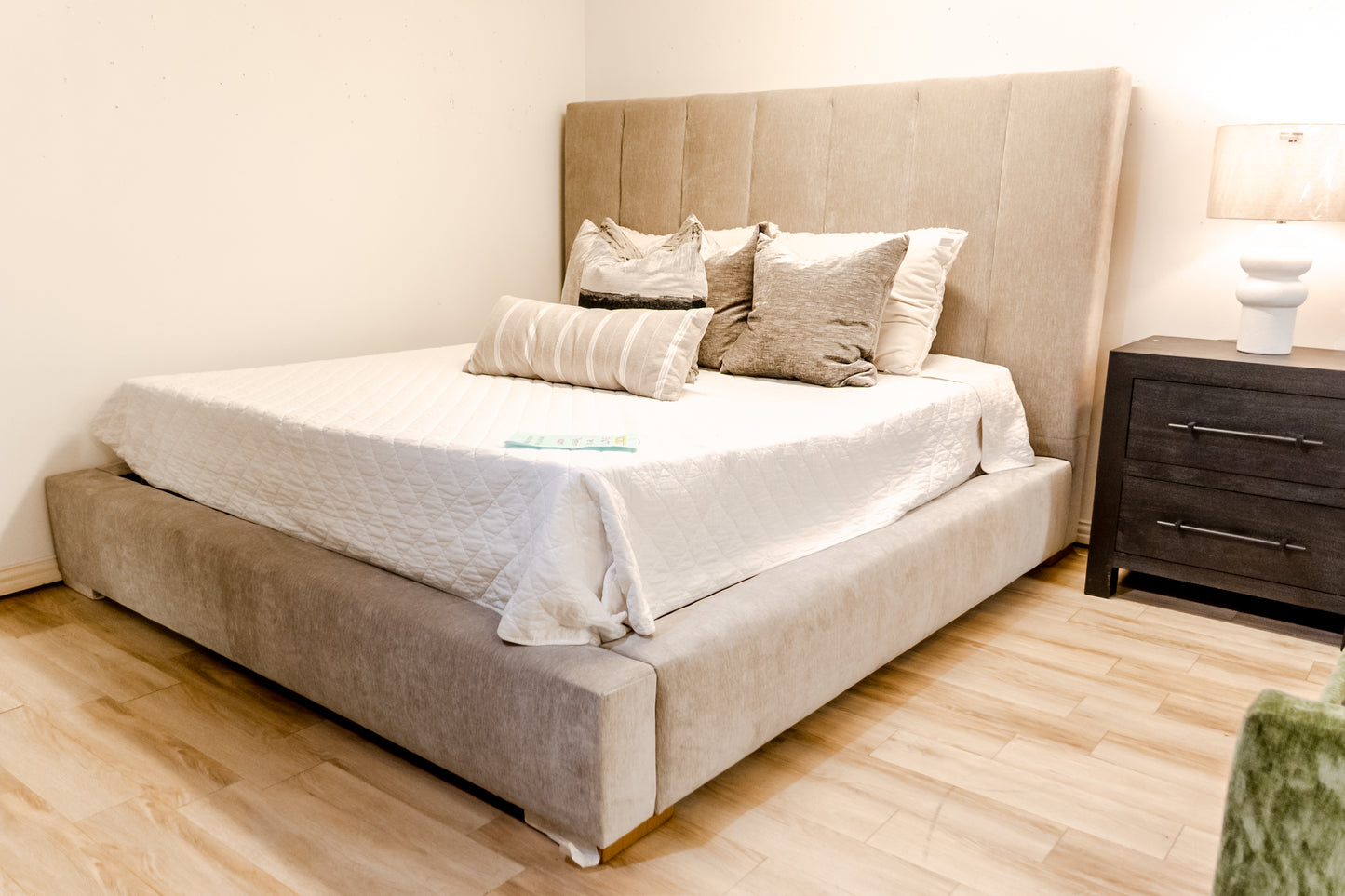 King Channeled Bed Roman Dove