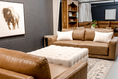 Leather Sofa Omaha Mushroom