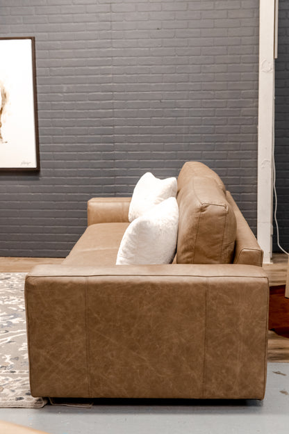 Leather Sofa Omaha Mushroom