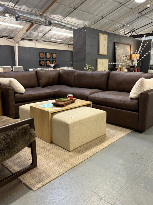 2 Piece Leather Sectional Running Wyld Bronco