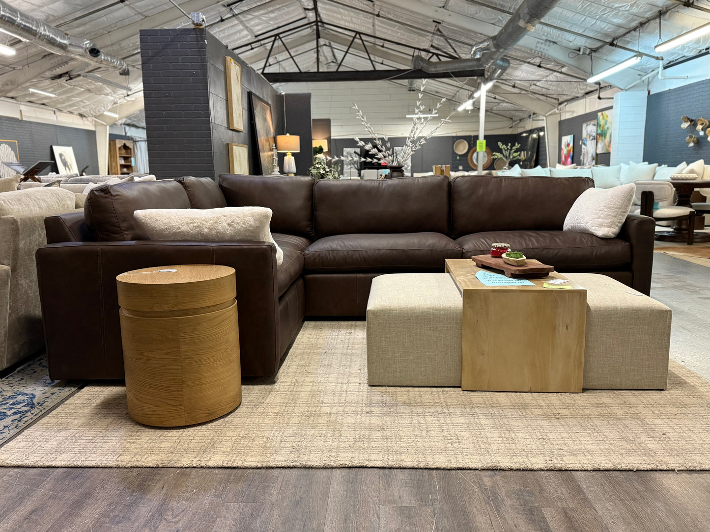 2 Piece Leather Sectional Running Wyld Bronco