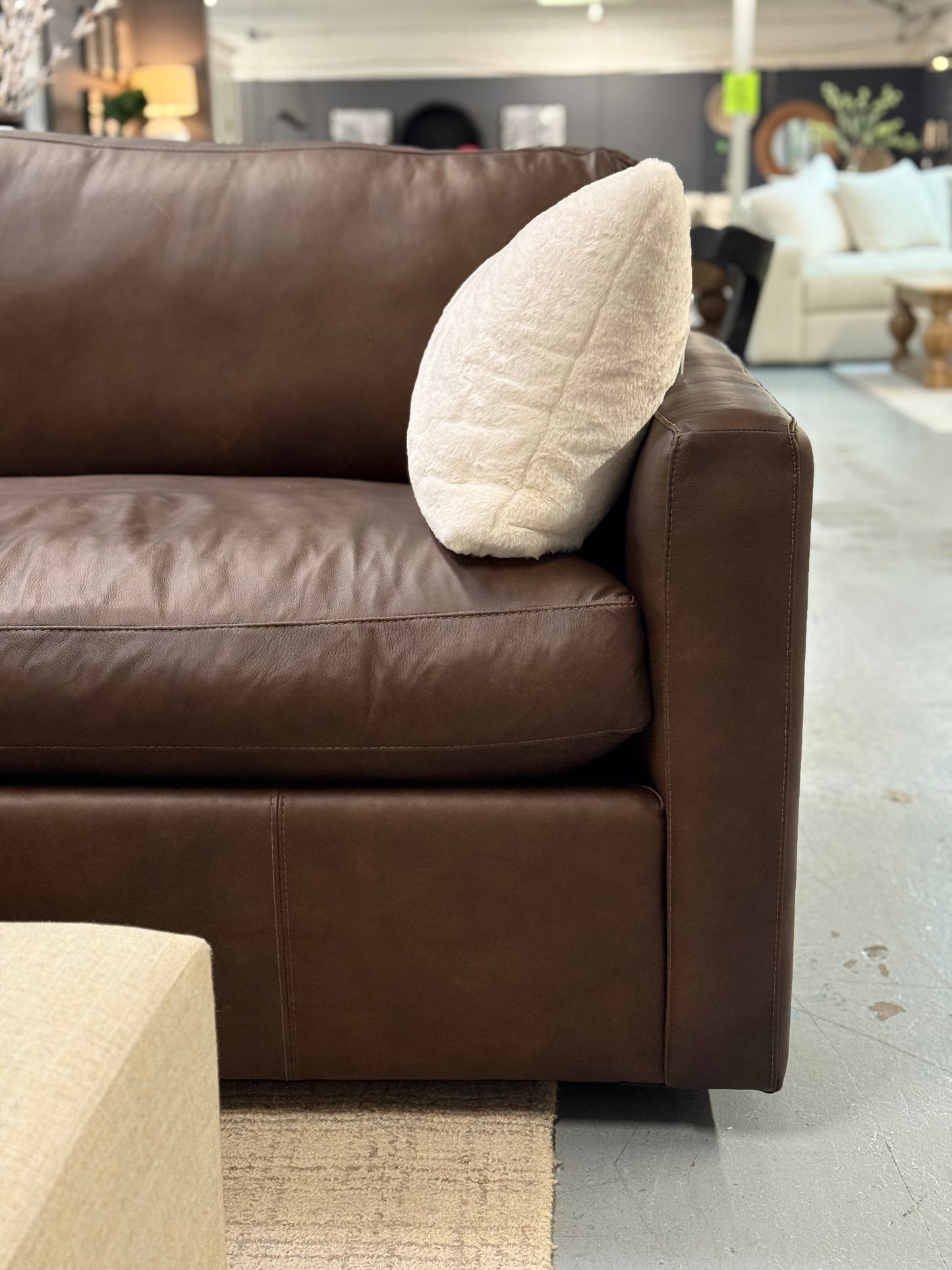 2 Piece Leather Sectional Running Wyld Bronco