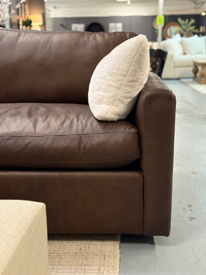 2 Piece Leather Sectional Running Wyld Bronco