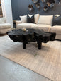51" Black Teak Coffee Table