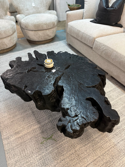 51" Black Teak Coffee Table