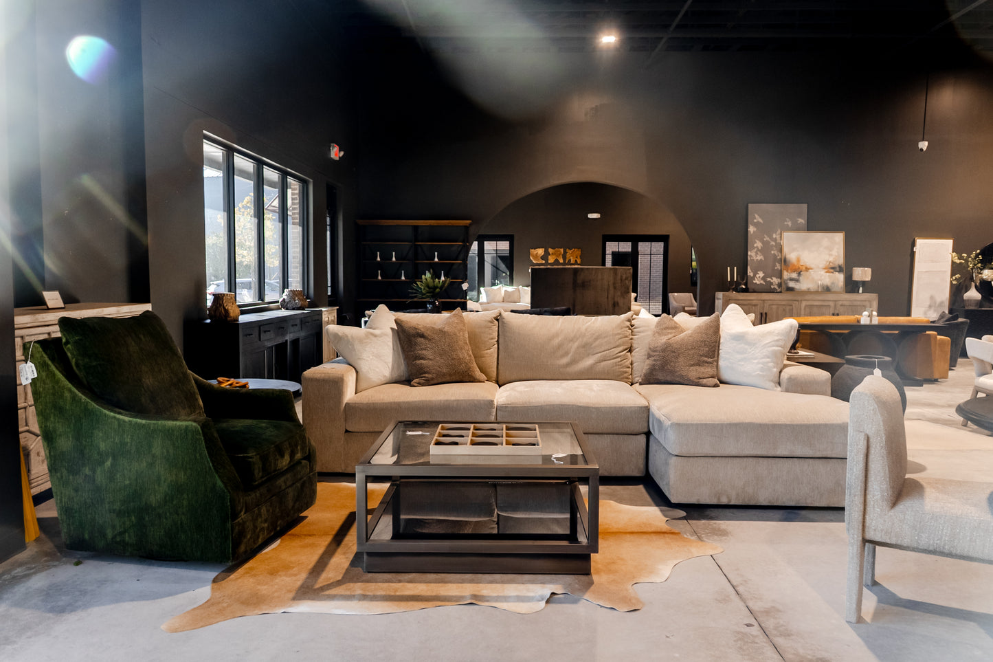 2000 Sofa Chaise Luscious Driftwood Feathers