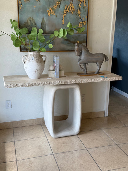 Travertine Stone Console Table- 61x15x31